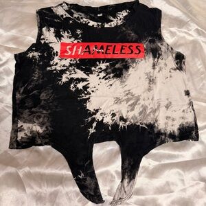 Black and White Tie-Dye Sleeveless Top